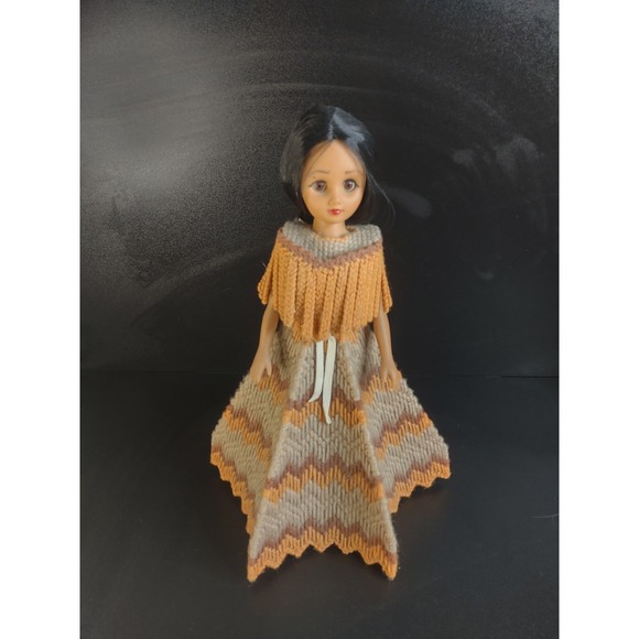 Other - Vintage Native American Doll with Handmade Crochet Dress